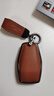 正希專(zhuān)用于吉利星越l鑰匙套博越包星瑞帝豪gl真皮繽越殼繽瑞扣男 吉利-遠程鍵【掛件】-法國山羊皮 金棕色 - 曬單實(shí)拍圖