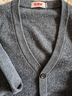 恒源祥100%羊毛衫開(kāi)衫加厚冬季保暖毛衣中老年外套HJ224 中灰 185/100A  曬單實(shí)拍圖