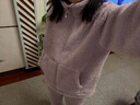 京東京造【10A抗菌】抗靜電珊瑚絨睡衣女士睡衣保暖家居服情侶套裝粉紫色L 曬單實(shí)拍圖