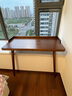 檀枋實(shí)木飄窗改造一體桌陽(yáng)臺書(shū)桌定制高低腳學(xué)習桌臥室長(cháng)短腿電腦桌子 (A款帶擋板)120*60*75厚4.5cm 曬單實(shí)拍圖