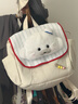 QUEEN TRIP港風(fēng)ins可愛(ài)卡通童趣玩偶大容量雙肩包初高中生書(shū)包百搭休閑背包 米白條紋水獺 曬單實(shí)拍圖