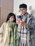 啄木鳥(niǎo)2025新款海馬毛圍巾冬季女韓系氛圍感格子保暖加厚圍脖男特價(jià) 青苔綠【加厚升級款】 曬單實(shí)拍圖