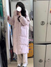 妍莉芬（yanlifen）大毛領(lǐng)中長(cháng)款羽絨棉服女裝2025年新款連帽加厚顯瘦棉衣外套冬季 粉紅色 S 曬單實(shí)拍圖