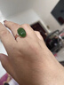 京鑒和田碧玉鍍金戒指女新疆碧玉戒指菠菜綠碧玉蛋面指環(huán)戒指送女友 銀鑲嵌戒指 活口戒指 曬單實(shí)拍圖
