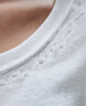 UR2025夏季新款女裝時(shí)尚休閑氣質(zhì)花邊圓領(lǐng)短袖T恤UWH450032 本白 (微透) S 曬單實(shí)拍圖