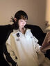 蕓蕁衛(wèi)衣女2025新款美式復(fù)古翻領(lǐng)撞色開衫拉鏈衛(wèi)衣外套春秋學(xué)院風(fēng)休閑 淺灰色【重磅 秋季款】 M 曬單實(shí)拍圖