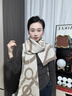Siggi純山羊絨圍巾女秋冬雙面提花高級老錢(qián)風(fēng)保暖針織圍脖披肩送禮禮盒 曬單實(shí)拍圖