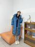 棉服女2025冬季新款加厚寬松羽絨棉衣外套女棉襖面包服長(cháng)款外套 藍色 2XL 140-160斤 曬單實(shí)拍圖