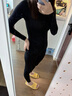 婷美（GRACEWELL）女士秋衣秋褲套裝肌底衣內搭超薄無(wú)痕打底美膚衣高彈修身QS 曬單實(shí)拍圖