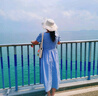 范思藍恩法式重工立體花朵蕾絲連衣裙女夏季2025新款收腰裙子2884 冰水藍 XL 曬單實(shí)拍圖