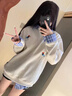 莜仙格美式可愛(ài)小狗polo領(lǐng)襯衫假兩件衛衣男女秋冬新款韓系慵懶外套上衣 淺灰色好貨 【春秋款】 L 建議 100-120斤 曬單實(shí)拍圖