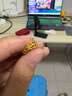 賽菲爾生日禮物黃金耳環(huán)女足金雙排仿鉆耳圈耳飾禮物 一對 約1.65克 曬單實(shí)拍圖