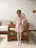 舞東方（E．Dance）兒童舞蹈服女童長(cháng)袖練功服幼兒園芭蕾舞形體服女孩中國舞跳舞紗裙 藕粉色【長(cháng)袖】 120 (建議110-120cm 33-38斤) 曬單實(shí)拍圖