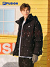 FILA FUSION斐樂(lè )潮牌男裝羽絨服2025冬季新款寬松保暖連帽外套 正黑色-BK M 曬單實(shí)拍圖