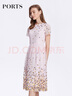 PORTS寶姿女裝夏季甜美通勤海鹽粉網(wǎng)紗刺繡連衣裙LM8D235MLP031 鹽粉色混色 XS (2) 曬單實(shí)拍圖