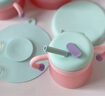 babycare兒童餐具輔食碗注水保溫碗不銹鋼叉勺寶寶吃飯喝水?huà)雰褐軞q禮盒粉 曬單實(shí)拍圖