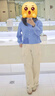 優(yōu)衣庫女裝/男女同款牛津紡箱型襯衫/襯衣合作款25秋冬新款479974 479974/64湖藍色 S 曬單實拍圖