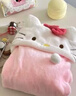 山頭林村Hellokitty披肩毛毯 kitty貓工位保暖午睡毯辦公室空調帶帽披肩毛 【kitty貓】披肩毛毯 140*90cm 曬單實(shí)拍圖