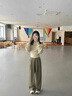 GOREMAN露肩半高領(lǐng)漂亮針織衫女2025新款早秋裝收腰顯瘦假兩件打底衫上衣 杏色 均碼 （80-130斤） 曬單實(shí)拍圖