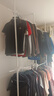 頂天立地晾衣架落地臥室內家用掛衣架伸縮晾衣桿衣帽架涼曬置衣架 白管-3立4橫【折疊架2個(gè)】 曬單實(shí)拍圖