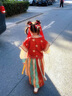 今兮古兮漢服女童春秋超仙中國風(fēng)中秋節2025小女孩唐裝連衣裙 品紅110 曬單實(shí)拍圖