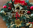 TaTanice 圣誕裝飾品圣誕花環(huán)圣誕節氛圍場(chǎng)景布置門(mén)掛藤條紅結花環(huán)30CM 曬單實(shí)拍圖