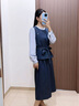 尚靜半身裙套裝女裝2025秋裝新撞色假兩件圓領(lǐng)短襯衫半截裙一整套穿搭 灰色 M 曬單實拍圖