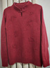璦優(yōu)霏（aiyoufei）旗袍領(lǐng)國風(fēng)媽媽裝100%純羊毛衫女秋冬加厚紅色毛衣內搭打底針織衫 皮紅 XL 建議115-125斤左右 曬單實(shí)拍圖