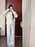 浪莎休閑褲女2025年秋冬新款小個(gè)子加絨闊腿褲韓版顯瘦顯高歐綿絨褲子 曬單實(shí)拍圖