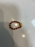 潮宏基吞金獸貔貅紅瑪瑙足金黃金戒指女手飾送女友生日禮物 彈力繩 曬單實(shí)拍圖