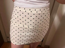 黑色杏色波點(diǎn)半身裙女2025春夏新款法式包臀裙A字裙短裙黑色裙子 杏色-有內襯 S 曬單實(shí)拍圖