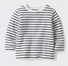 優(yōu)衣庫嬰幼兒寶寶圓領(lǐng)T恤/長(cháng)袖條紋25秋冬新款479651 69 藏青色 90 曬單實(shí)拍圖