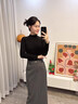 古今（GUJIN）加絨秋冬季內搭長(cháng)袖半高領(lǐng)打底衫女新款修身小立領(lǐng)保暖上衣秋衣女 曬單實(shí)拍圖