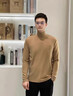 袋鼠（DAISHU）半高領(lǐng)德絨打底衫衛衣男士長(cháng)袖秋冬雙面磨毛T恤加絨加厚保暖上衣 金棕 XL 曬單實(shí)拍圖