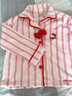 野獸派家居（tbh）三麗鷗Hello Kitty法蘭絨家居服套裝冬季可外穿睡衣女 Hello Kitty法蘭絨家居服 奶白條紋 XS 曬單實(shí)拍圖