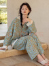 族瑪士親膚純棉睡衣女士春秋季2026新款高級感長(cháng)袖寬松大碼夏家居服秋冬 S83390#長(cháng)袖長(cháng)褲-深松沙綠 M 【建議100-120斤/158-165CM】 曬單實(shí)拍圖