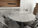 顧家家居（KUKA）大理石餐桌椅組合家用PT7119T 1.35M圓桌+可頌灰椅*6+手動(dòng)轉盤(pán)    曬單實(shí)拍圖