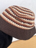 CACUSS帽子女冬季保暖漁夫帽大頭圍顯臉小盆帽復古格紋泰迪絨帽子 咖色 曬單實(shí)拍圖