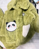歐孕（OUYUN）兒童睡衣秋冬新款珊瑚絨男女童加厚家居服寶寶保暖套裝可外穿 熊貓綠【不易掉毛 經(jīng)久耐穿】 120cm 曬單實(shí)拍圖