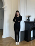 BESNOS意大利品牌保暖內衣女士德絨蠶絲套裝羊毛加絨蓄熱保暖秋衣秋褲女 魔力黑 XL （160-165cm） 120-140斤 曬單實(shí)拍圖