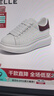 百麗（Belle）百搭麥昆小白鞋女商場(chǎng)同款時(shí)尚后尾撞色板鞋E1Q1DAM6 白色/紅 36 (230mm) 曬單實(shí)拍圖