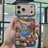 SUOLIAO適用iPhone17Promax手機殼新款山川花朵蘋果鏡頭全包圍17Pro液態(tài)硅膠防摔保護(hù)套高級感男女情侶款 古董白【山川花朵+絨布短繩】硅膠軟殼-鏡頭全包 蘋果17Promax 曬單實拍圖