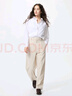優(yōu)衣庫女裝全棉襯衫/長袖襯衣空調(diào)衫薄外套通勤長絨棉新款479078 00 白色 L /160/88A 曬單實拍圖