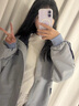 沐依琳國潮美式復古撞色外套女2025年秋季簡(jiǎn)約寬松休閑百搭夾克棒球服 灰色外套 M 曬單實(shí)拍圖