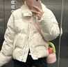 圣保美羽絨棉服外套女冬季新款韓系小個(gè)子加厚棉衣短款學(xué)生棉襖面包絨服 白色 S 曬單實(shí)拍圖