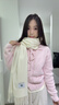 HR赫蓮娜品牌羊毛圍巾女款秋冬季高檔披肩保暖圍脖禮物送女生女友 米白色【高檔禮盒】順豐 曬單實(shí)拍圖