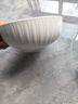 華青格家用湯碗高白瓷釉下彩純白浮雕素雅花瓣8英寸湯碗 曬單實拍圖