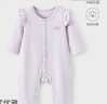 童泰（TONGTAI）女寶寶連體衣春秋季純棉嬰兒衣服新生兒哈衣爬服無(wú)骨睡衣紫色90cm 曬單實(shí)拍圖