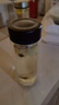 明霞雙層玻璃杯男士玻璃茶杯茶水分離大容量便攜飲用水杯女耐高溫杯子 魔力黑550ml 【加厚杯底】 曬單實(shí)拍圖