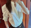 匆蒙白襯衫女簡(jiǎn)約長(cháng)袖內搭女職業(yè)裝春夏商務(wù)休閑免燙職場(chǎng)通勤面試正裝 曬單實(shí)拍圖